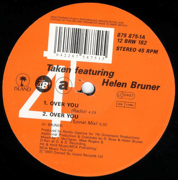 Taken Featuring Helen Bruner - Over You | 4th & Broadway (12 BRW 182) - 3
