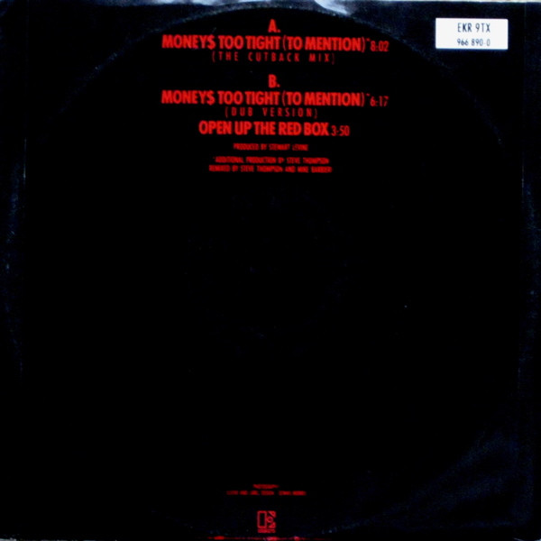 Simply Red - Money$ Too Tight (To Mention) (The Cutback Mix) | Elektra (EKR 9TX) - 2