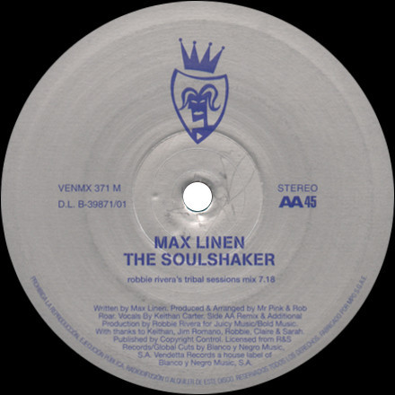 Max Linen - The Soulshaker | Vendetta Records (VENMX 371 M) - 3