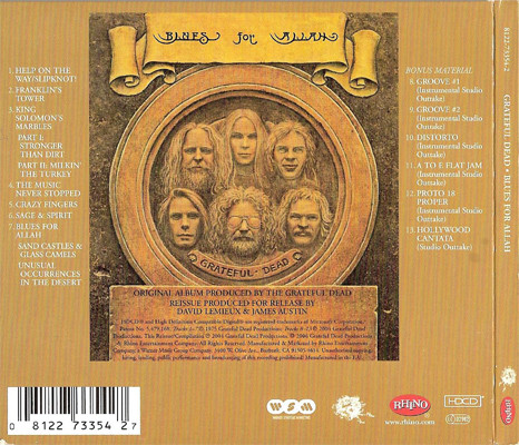 The Grateful Dead - Blues For Allah | Rhino Records (8122-73354-2) - 2 The Grateful Dead - Blues For Allah | Rhino Records (8122-73354-2) - 2