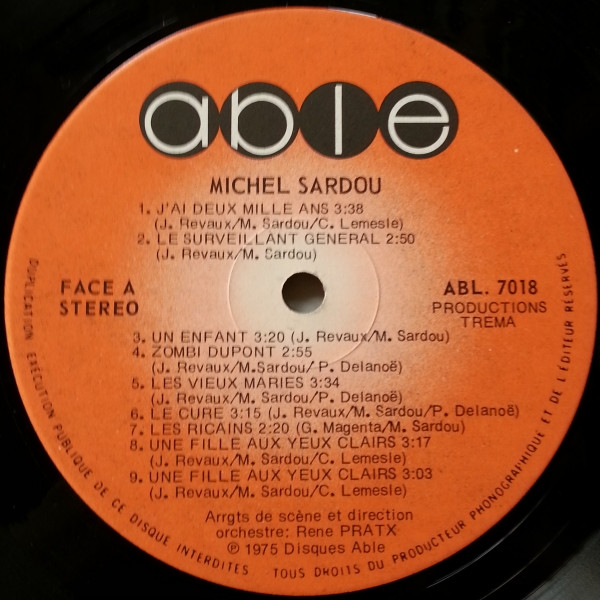 Michel Sardou - Olympia 1975 [Vinyl] | Able (ABL-7018) - 3