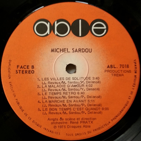 Michel Sardou - Olympia 1975 [Vinyl] | Able (ABL-7018) - 4