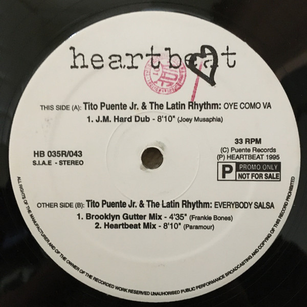 Tito Puente Jr. & The Latin Rhythm - Oye Como Va / Everybody Salsa | Heartbeat (HB 035R/043)