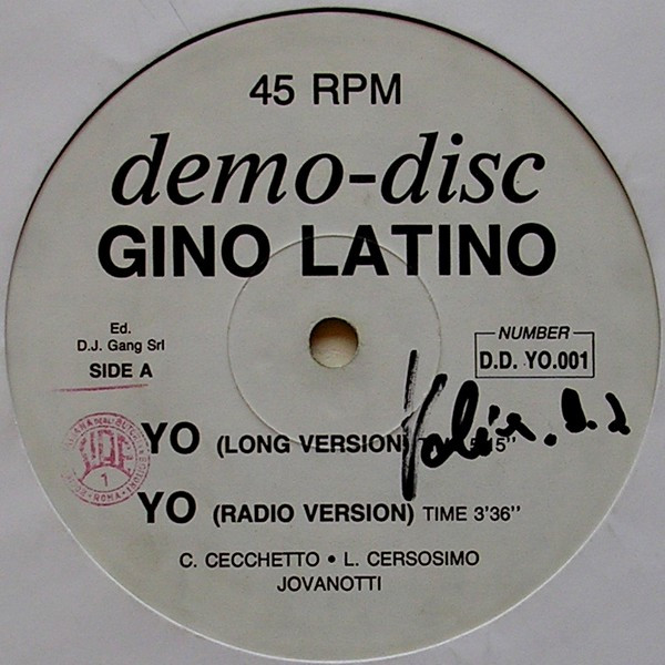Gino Latino - Yo | Demo-Disc (D.D. YO.001) - 2