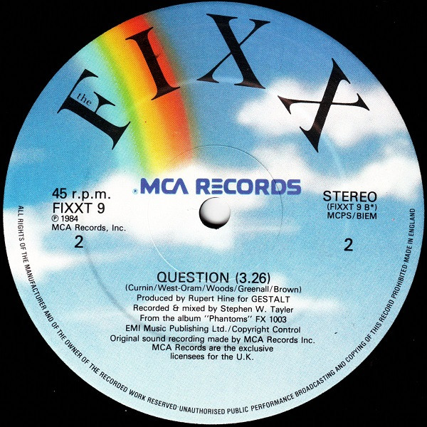 The Fixx - I Will (Extended Version) | MCA Records (FIXXT 9) - 2