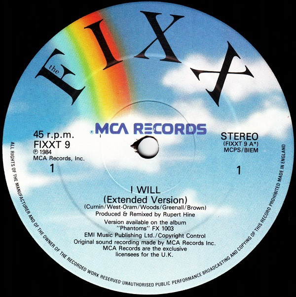 The Fixx - I Will (Extended Version) | MCA Records (FIXXT 9) - main