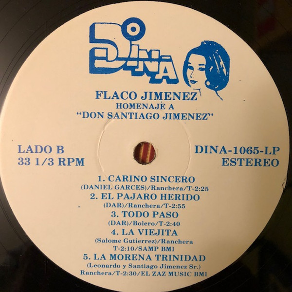 Flaco Jimenez - Homenaje A Don Santiago Jimenez | Dina (1065-LP) - 4 Flaco Jimenez - Homenaje A Don Santiago Jimenez | Dina (1065-LP) - 4