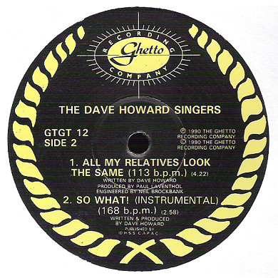 The Dave Howard Singers - All My Relatives Look The Same | Ghetto Recording Company (GTGT 12) - 3