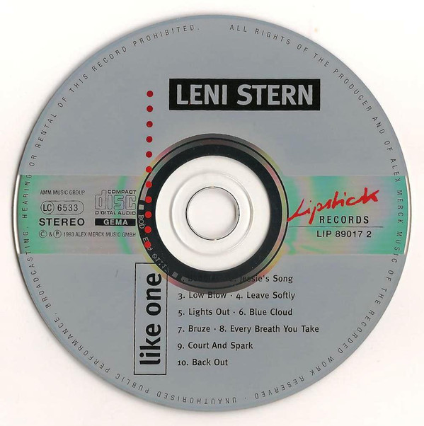 Leni Stern - Like One | Lipstick Records (LIP 89017 2) - 3