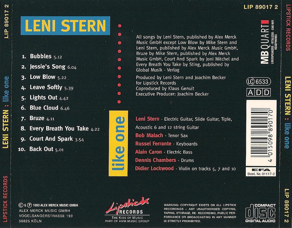 Leni Stern - Like One | Lipstick Records (LIP 89017 2) - 2