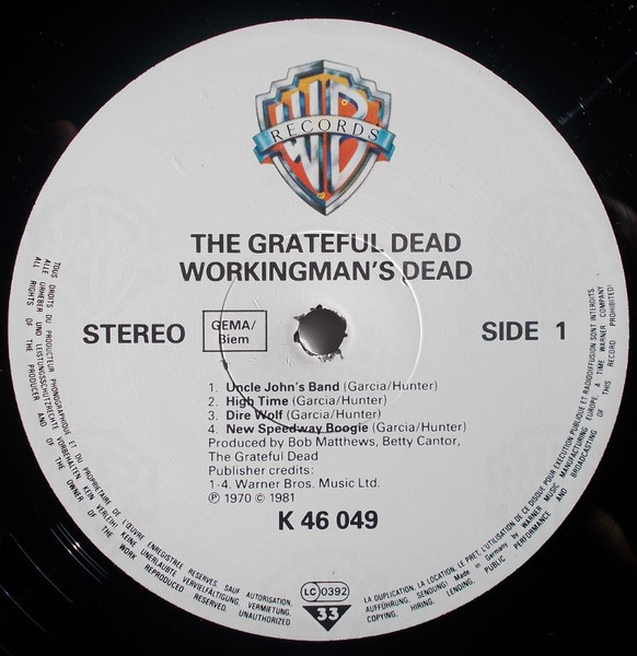 The Grateful Dead - Workingman's Dead | Warner Bros. Records (46 049) - 3 The Grateful Dead - Workingman's Dead | Warner Bros. Records (46 049) - 3