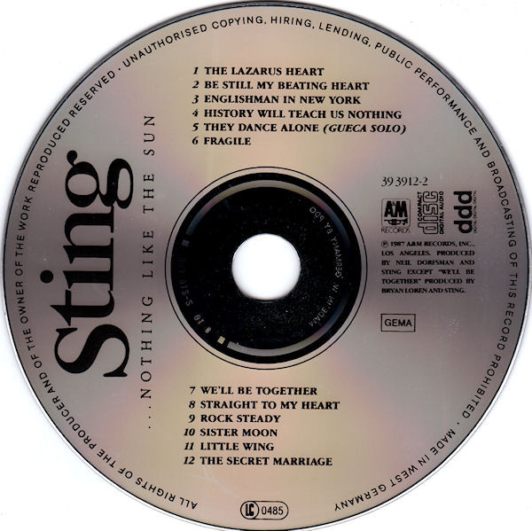 Sting - ...Nothing Like The Sun | A&M Records (39 3912-2) - 3
