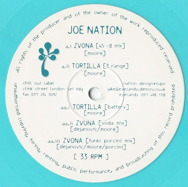 Joe Nation - Zvona / Tortilla | Chill Out Label (CHILL 12009)