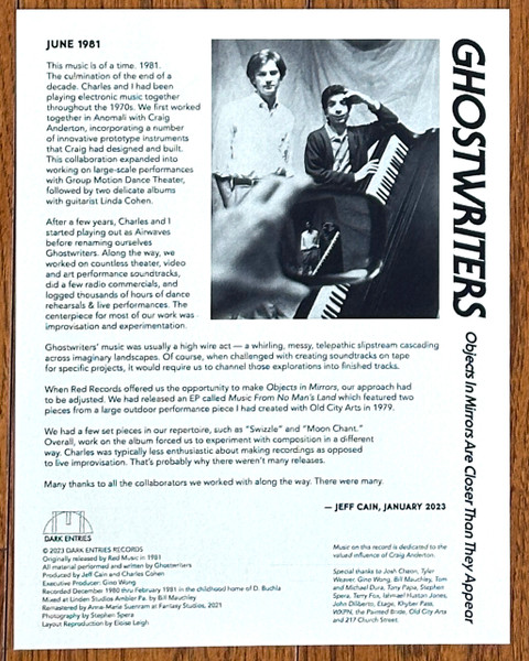 The Ghostwriters - Objects In Mirrors Are Closer Than They Appear | Dark Entries (DE-297) - 4 The Ghostwriters - Objects In Mirrors Are Closer Than They Appear | Dark Entries (DE-297) - 4