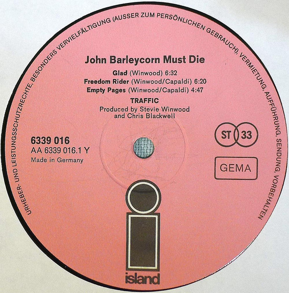Traffic - John Barleycorn Must Die | Island Records (6339 016) - 4