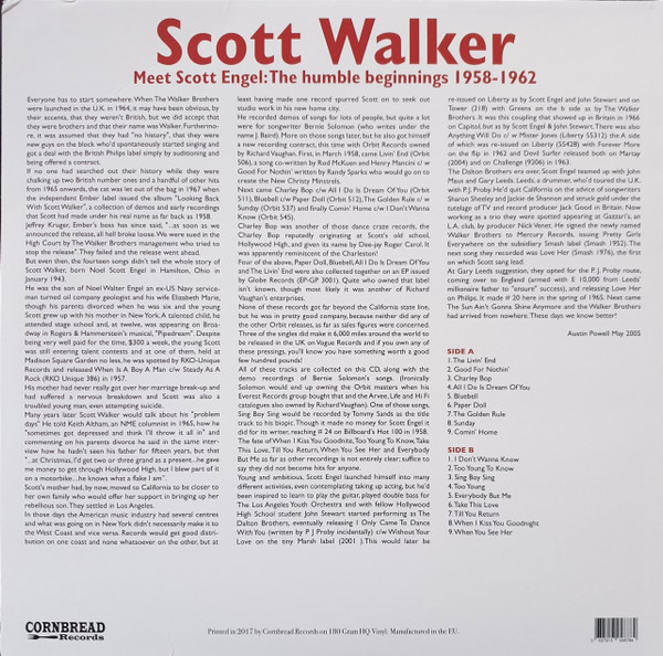 Scott Walker - Meet Scott Engel: The Humble Beginnings 1958-1962 | Cornbread Records (CRNBR16048) - 2 Scott Walker - Meet Scott Engel: The Humble Beginnings 1958-1962 | Cornbread Records (CRNBR16048) - 2