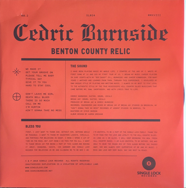Cedric Burnside - Benton County Relic | Single Lock Records (SL024) - 2