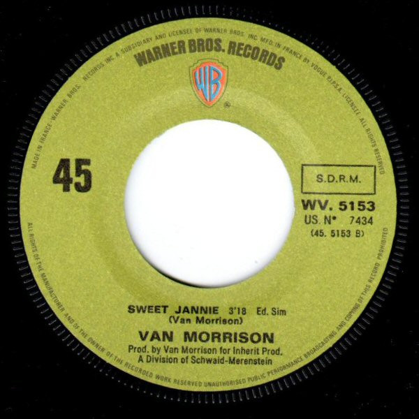 Van Morrison - Domino / Sweet Jannie | Warner Bros. Records (WV.5153) - 4