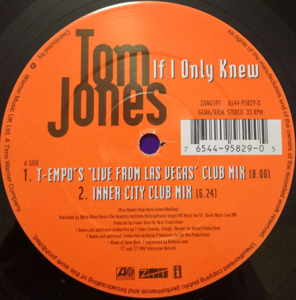 Tom Jones - If I Only Knew | ZTT (ZANG59T) - 3