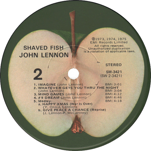 John Lennon / The Plastic Ono Band - Shaved Fish | Apple Records (SW-3421) - 4 John Lennon / The Plastic Ono Band - Shaved Fish | Apple Records (SW-3421) - 4