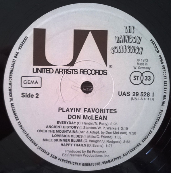 Don McLean - Playin' Favorites | United Artists Records (UAS 29 528 I) - 4