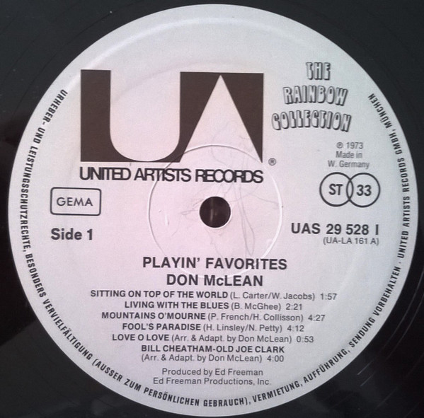 Don McLean - Playin' Favorites | United Artists Records (UAS 29 528 I) - 3