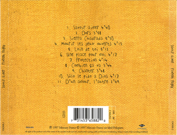 Florent Pagny - Savoir Aimer | Mercury (536588-2) - 2