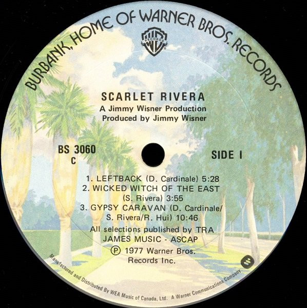 Scarlet Rivera - Scarlet Rivera [Vinyl] | Warner Bros. Records (BS 3060) - 3