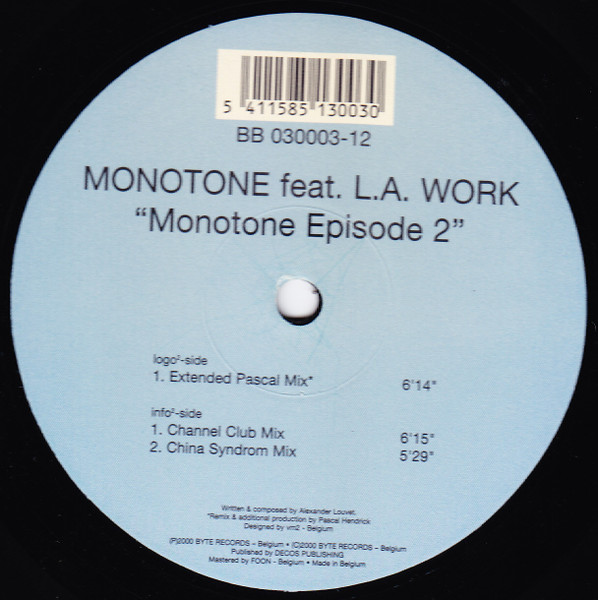 Monotone Feat. L.A. Work - Monotone Episode 2 | B² (BB 030003-12) - 2