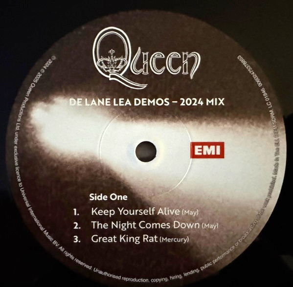 Queen - De Lane Lea Demos - 2024 Mix EP - RSD 2025 | EMI (00602475378853) - 3