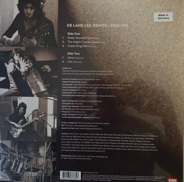 Queen - De Lane Lea Demos - 2024 Mix | EMI (00602475378853) - 2