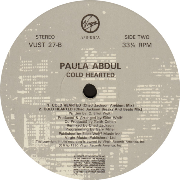Paula Abdul - Cold Hearted | Virgin (VUST 27) - 4