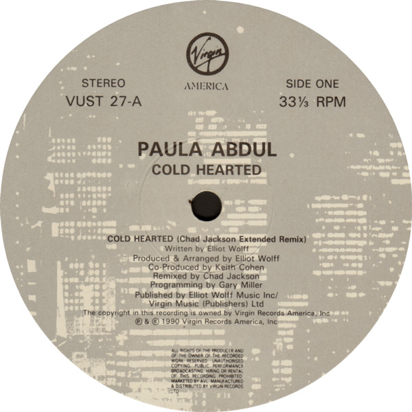 Paula Abdul - Cold Hearted | Virgin (VUST 27) - 3