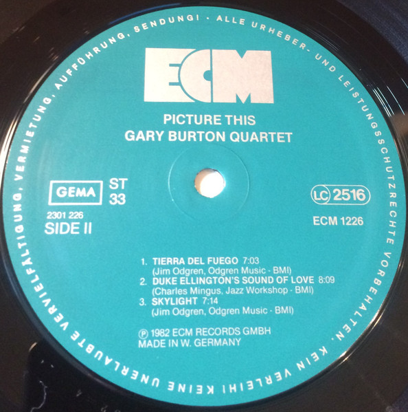 Gary Burton Quartet - Picture This | ECM Records (ECM 1226) - 4