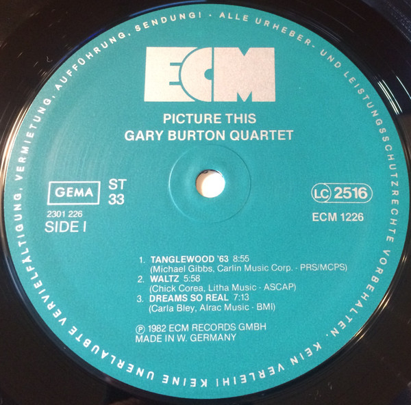 Gary Burton Quartet - Picture This | ECM Records (ECM 1226) - 3
