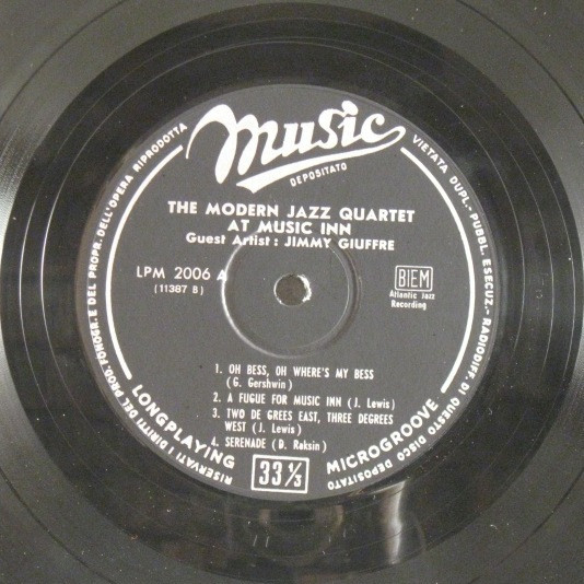 The Modern Jazz Quartet Guest Artist: Jimmy Giuffre - The Modern Jazz Quartet At Music Inn | Music (LPM 2006) - 3 The Modern Jazz Quartet Guest Artist: Jimmy Giuffre - The Modern Jazz Quartet At Music Inn | Music (LPM 2006) - 3