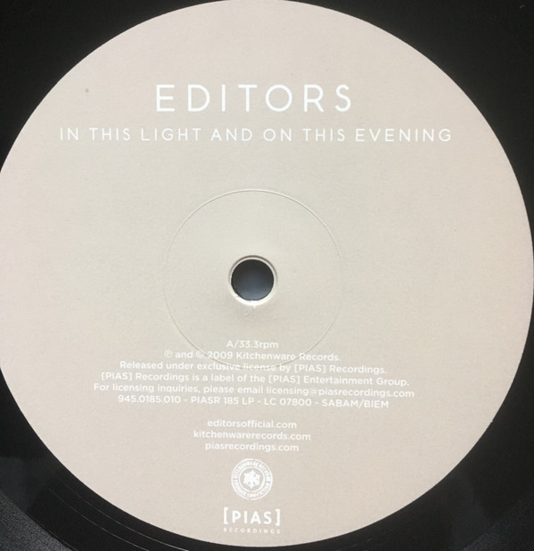 Editors - In This Light And On This Evening | [PIAS] Recordings (945.0185.010) - 3