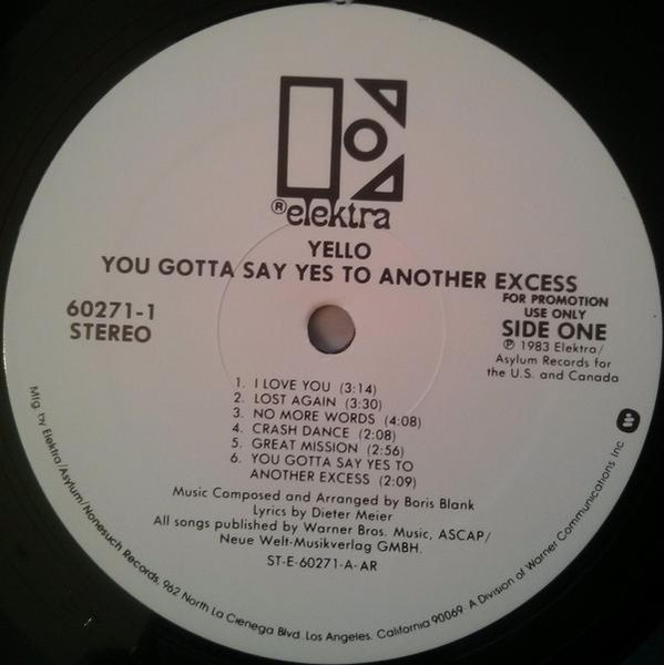 Yello - You Gotta Say Yes To Another Excess | Elektra (9 60271-1) - 3 Yello - You Gotta Say Yes To Another Excess | Elektra (9 60271-1) - 3