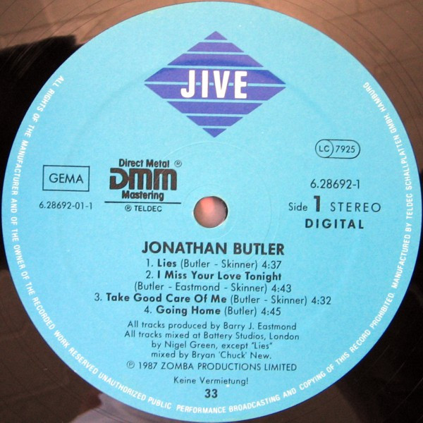 Jonathan Butler - Jonathan Butler | Jive (6.28692) - 2