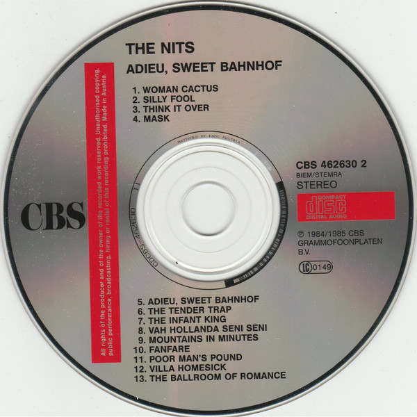 The Nits - Adieu, Sweet Bahnhof | CBS (CBS 462630 2) - 2 The Nits - Adieu, Sweet Bahnhof | CBS (CBS 462630 2) - 2