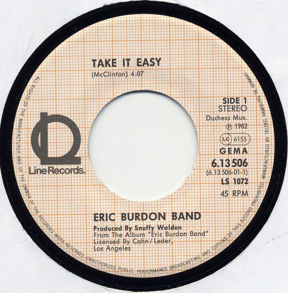 Eric Burdon Band - Take It Easy | Line Records (6.13 506) - 3