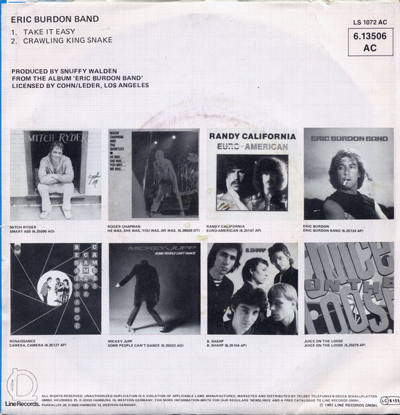 Eric Burdon Band - Take It Easy | Line Records (6.13 506) - 2
