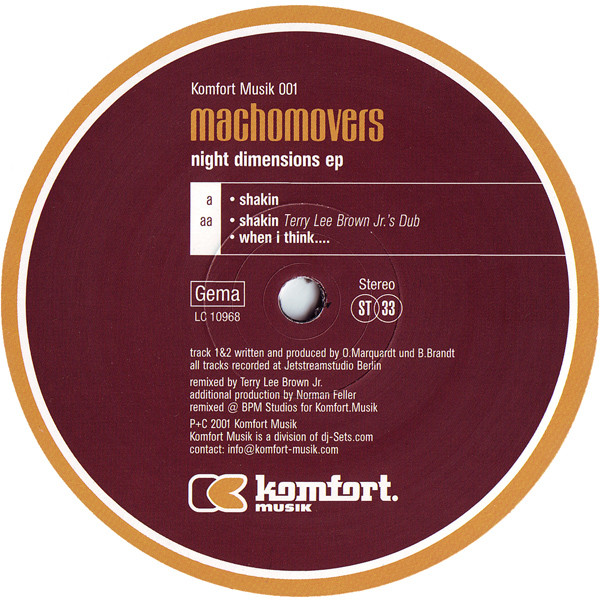 Machomovers - Night Dimensions EP | Komfort Musik (Komfort Musik 001) - 3