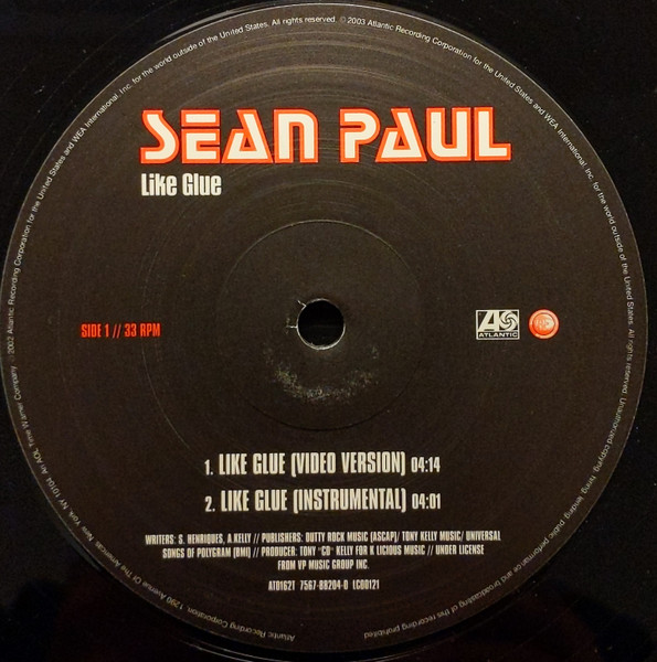 Sean Paul - Like Glue | Atlantic (AT 0162 T) - 3 Sean Paul - Like Glue | Atlantic (AT 0162 T) - 3