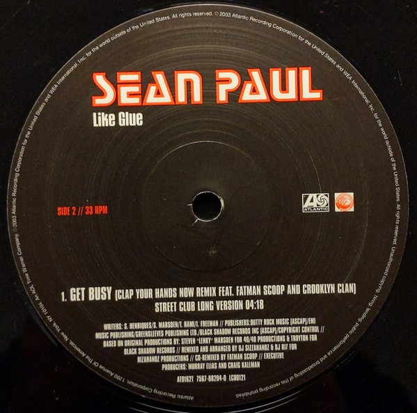 Sean Paul - Like Glue | Atlantic (AT 0162 T) - 4 Sean Paul - Like Glue | Atlantic (AT 0162 T) - 4