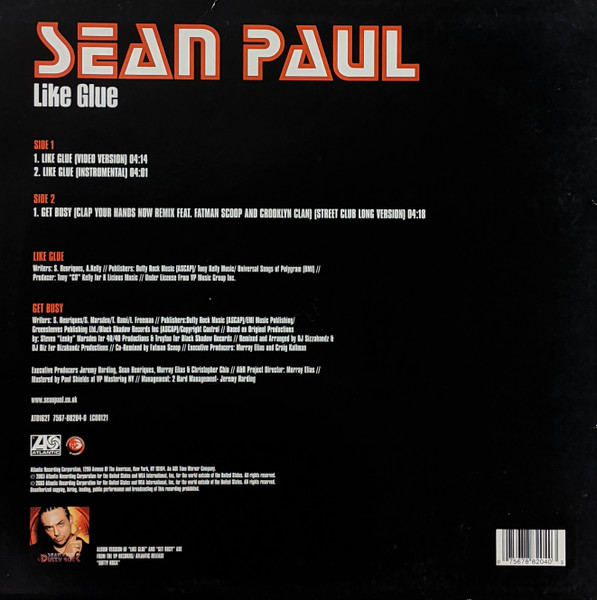 Sean Paul - Like Glue | Atlantic (AT 0162 T) - 2 Sean Paul - Like Glue | Atlantic (AT 0162 T) - 2