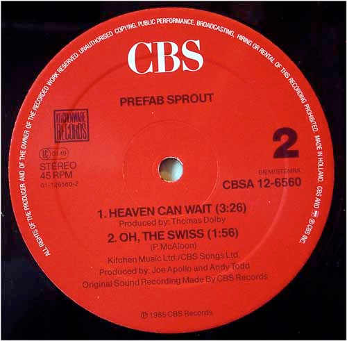 Prefab Sprout - Appetite | CBS (CBSA 12-6560) - 4 Prefab Sprout - Appetite | CBS (CBSA 12-6560) - 4