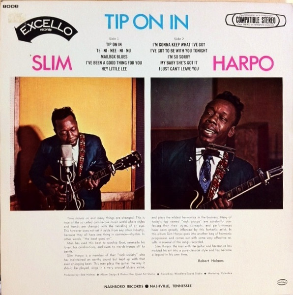 Slim Harpo - Tip On In | Excello (LP 8008) - 2