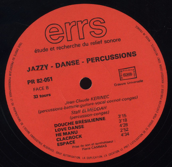 Jean-Claude Kerinec - Staff Elmeddah - Jazzy Danse Percussions | E.R.R.S. (PR 82-051) - 4