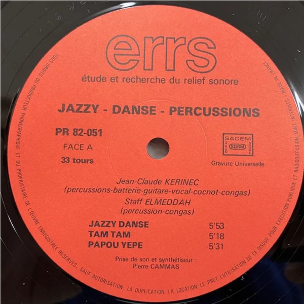 Jean-Claude Kerinec - Staff Elmeddah - Jazzy Danse Percussions | E.R.R.S. (PR 82-051) - 3